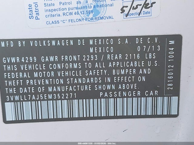 3VWLL7AJ5EM352271 Volkswagen Jetta