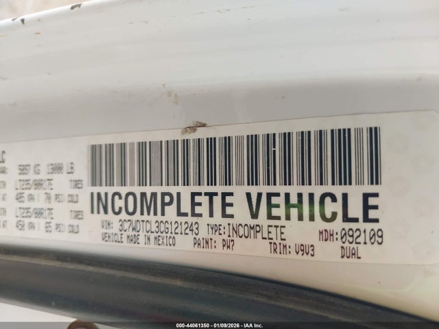 44061350 :رقم المزاد ، 3C7WDTCL3CG121243 vin ، 2012 Ram 3500 Chassis St/slt/laramie مزاد بيع