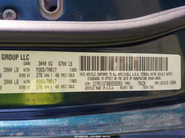 2011 RAM RAM 1500 1D7RV1GT8BS555953 Photo 8