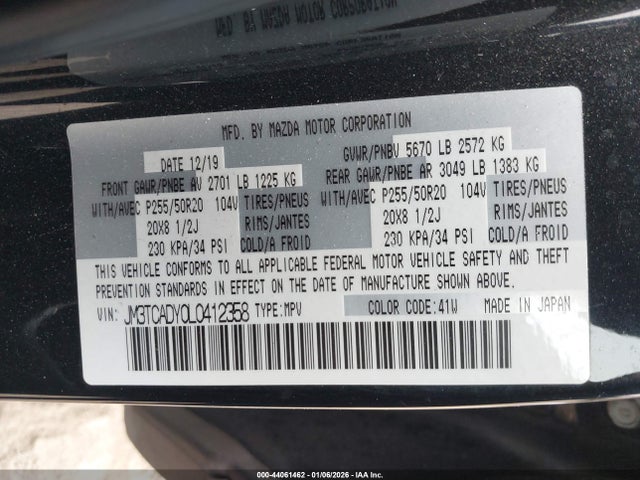 2020 MAZDA CX-9 JM3TCADY0L0412358 Photo 8