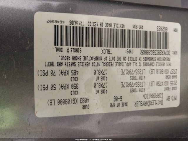 2006 DODGE RAM 2500 3D7KR28C56G288651 Photo 8