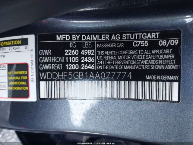 2010 MERCEDES-BENZ E 350 WDDHF5GB1AA077774 Photo 8