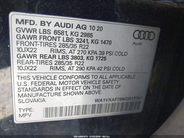 2021 AUDI Q7 WA1VXAF78MD017701 Photo 8