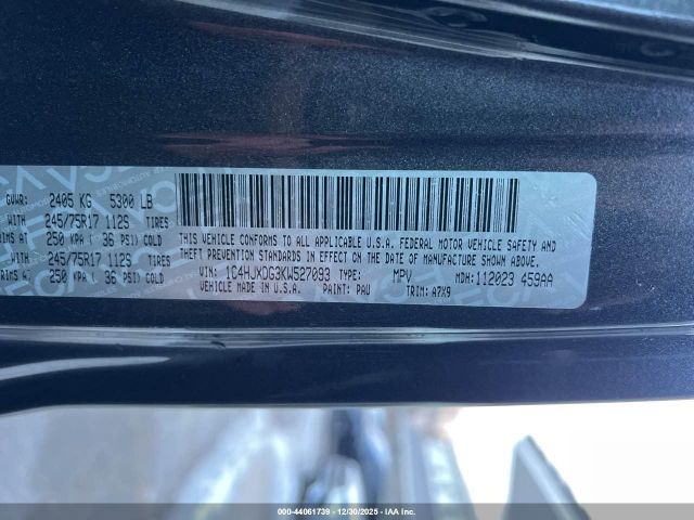 2019 JEEP WRANGLER UNLIMITED 1C4HJXDG3KW527093 Photo 8