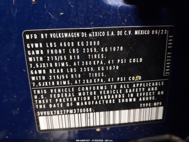 2023 VOLKSWAGEN TAOS 3VVUX7B27PM370066 Photo 8