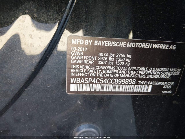 Продаж на аукціоні авто 2012 Bmw 550i Gran Turismo Xdrive, vin: WBASP4C54CC899898, номер лоту: 44061883
