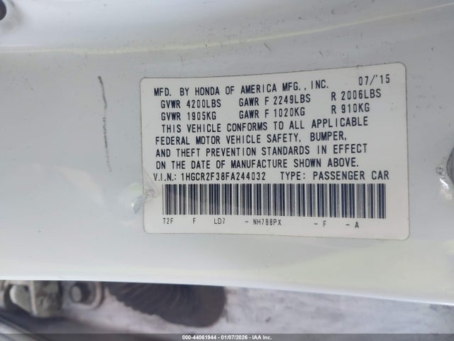 1HGCR2F38FA244032 Honda ACCORD LX
