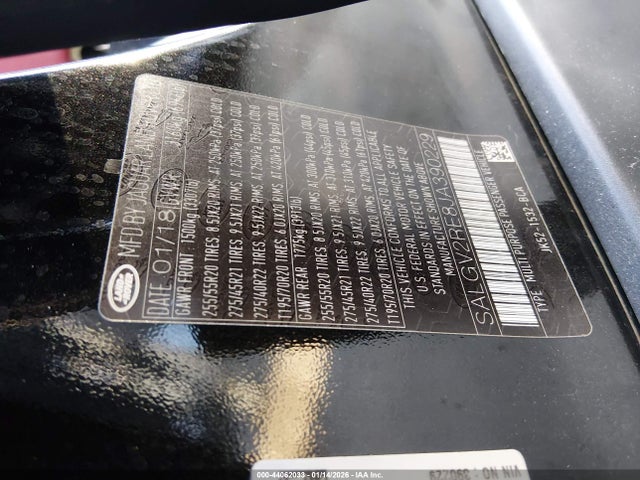 2018 LAND ROVER RANGE ROVER SALGV2RE8JA390229 Photo 8