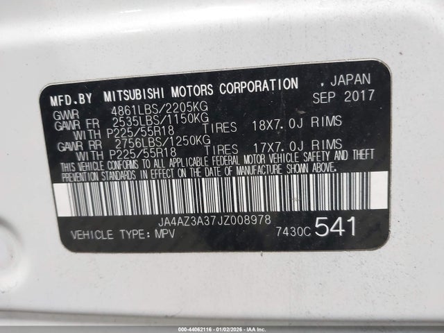 2018 MITSUBISHI OUTLANDER JA4AZ3A37JZ008978 Photo 8