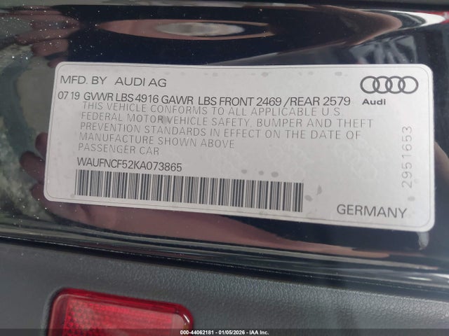 2019 AUDI A5 WAUFNCF52KA073865 Photo 8