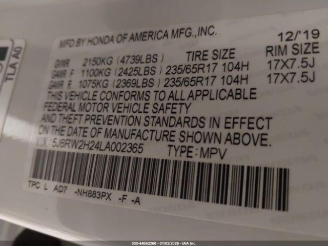 2020 HONDA CR-V 5J6RW2H24LA002365 Photo 8