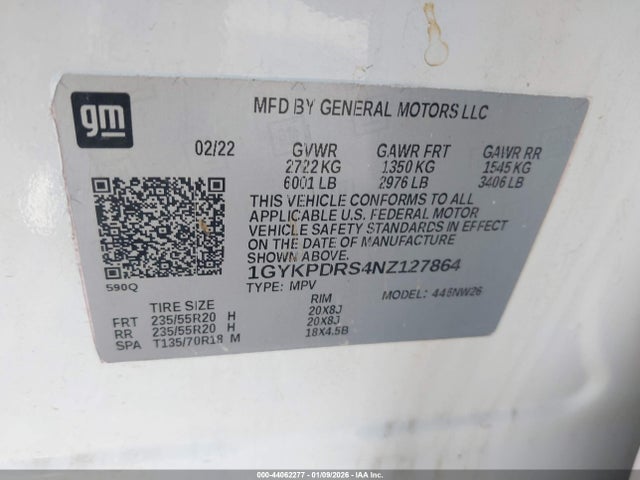 1GYKPDRS4NZ127864 Cadillac Xt6 Awd Premium Luxury