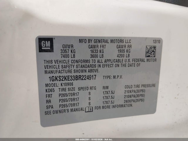 2011 GMC YUKON XL 1500 1GKS2KE33BR224917 Photo 8
