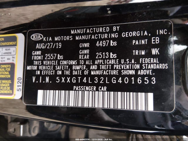 KIA Optima Lx 2020 5XXGT4L32LG401653 Image 9