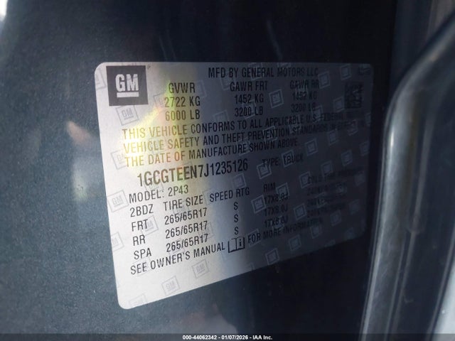 1GCGTEEN7J1235126 Chevrolet Colorado Zr2