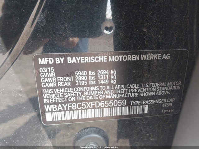 2015 BMW 750LI WBAYF8C5XFD655059 Photo 8