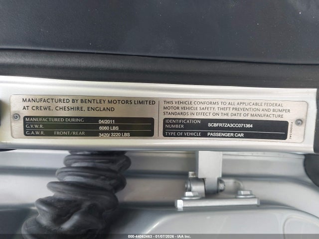 2012 BENTLEY CONTINENTAL GT SCBFR7ZA3CC071364 Photo 8