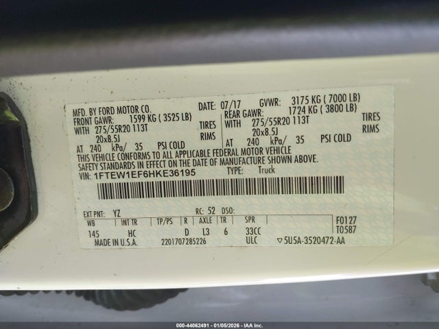 2017 FORD F-150 1FTEW1EF6HKE36195 Photo 8