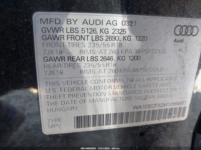 2021 AUDI Q3 WA1DECF32M1099887 Photo 8
