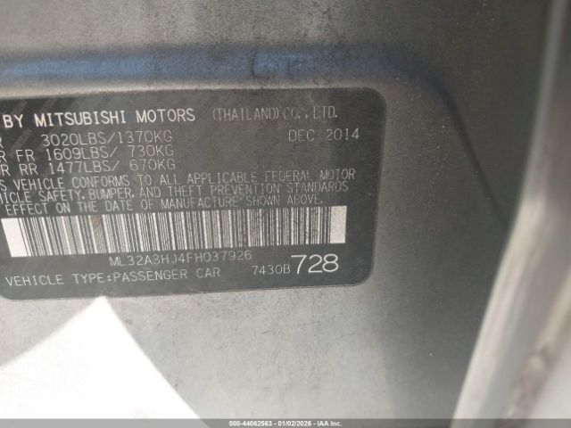 2015 MITSUBISHI MIRAGE ML32A3HJ4FH037926 Photo 8