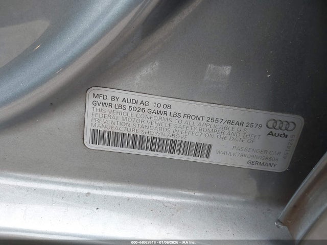 2009 AUDI A4 WAULK78K09N038606 Photo 8