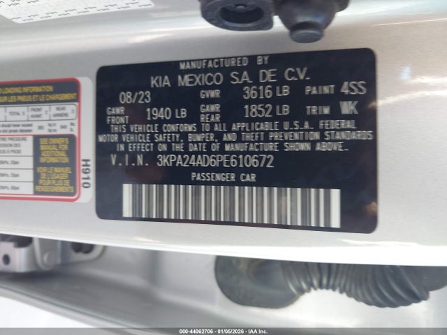 3KPA24AD6PE610672 KIA RIO LX
