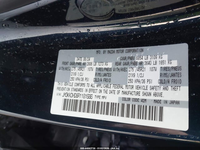 Продажа на аукционе авто 2024 Mazda Cx-90 3.3 Turbo Premium, vin: JM3KKDHD8R1181686, номер лота: 44062738