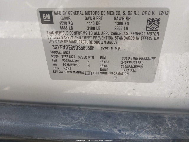 2013 CADILLAC SRX 3GYFNGE39DS560566 Photo 8