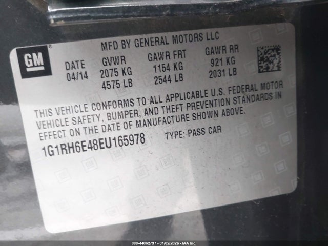 1G1RH6E48EU165978 Chevrolet Volt