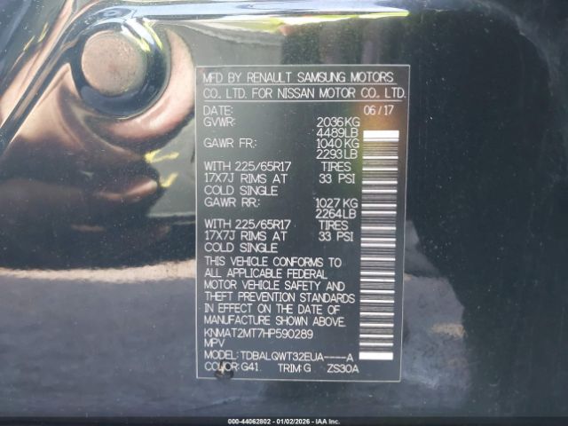 2017 NISSAN ROGUE KNMAT2MT7HP590289 Photo 8