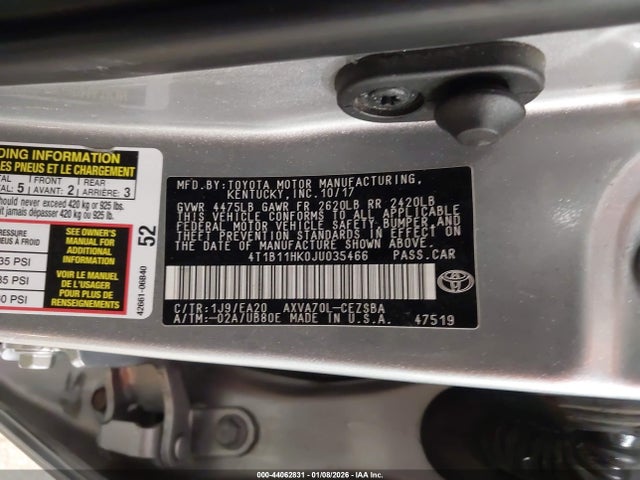 4T1B11HK0JU035466 Toyota CAMRY SE