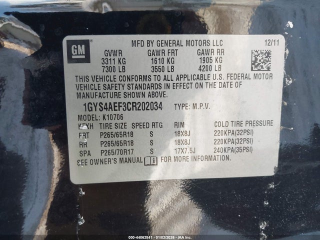 2012 CADILLAC ESCALADE 1GYS4AEF3CR202034 Photo 8