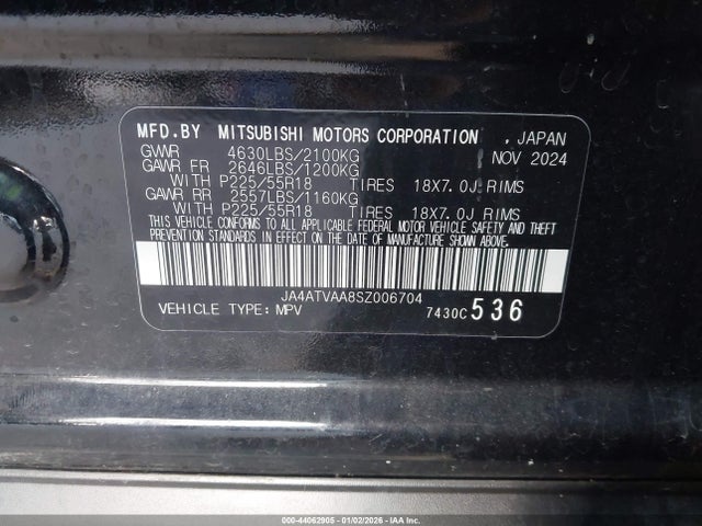 2025 MITSUBISHI ECLIPSE CROSS JA4ATVAA8SZ006704 Photo 8