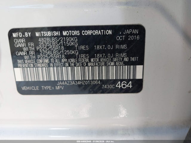 2017 MITSUBISHI OUTLANDER JA4AZ3A34HZ013064 Photo 8