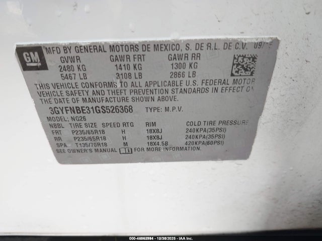2016 CADILLAC SRX 3GYFNBE31GS526368 Photo 8