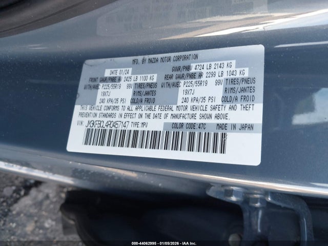Продажа на аукционе авто 2024 Mazda Cx-5 2.5 S Carbon Edition, vin: JM3KFBCL4R0457147, номер лота: 44062995