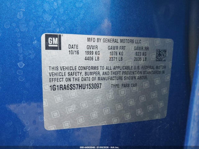 1G1RA6S57HU153097 Chevrolet VOLT LT