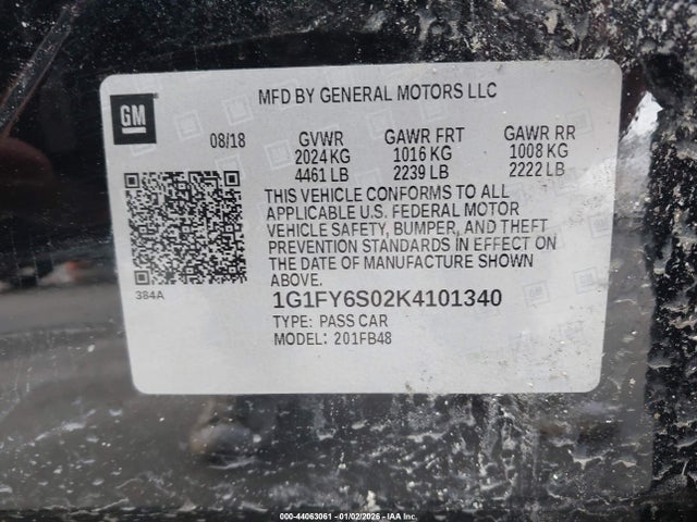1G1FY6S02K4101340 Chevrolet BOLT EV LT