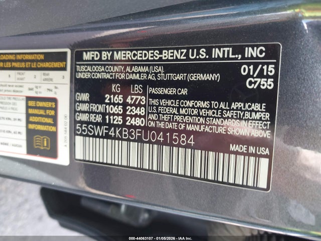 55SWF4KB3FU041584 Mercedes-Benz C 300 Luxury 4matic
