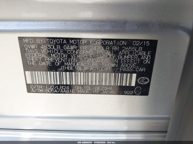 Lexus GS 350 2015 JTHBE1BLXFA010091 Image 9