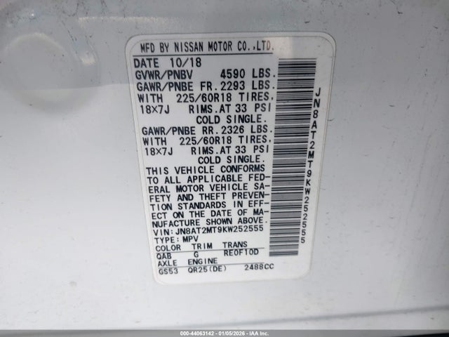 Nissan ROGUE SV 2019 JN8AT2MT9KW252555 Image 9