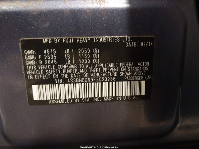 Продаж на аукціоні авто 2015 Subaru Legacy 2.5i Premium, vin: 4S3BNBD69F3023286, номер лоту: 44063173