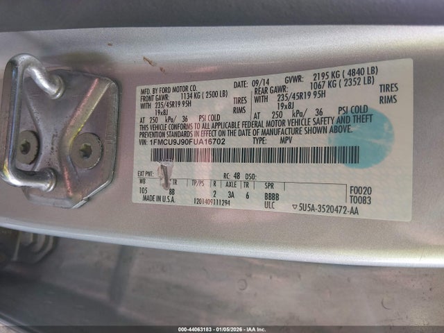 2015 FORD ESCAPE 1FMCU9J90FUA16702 Photo 8