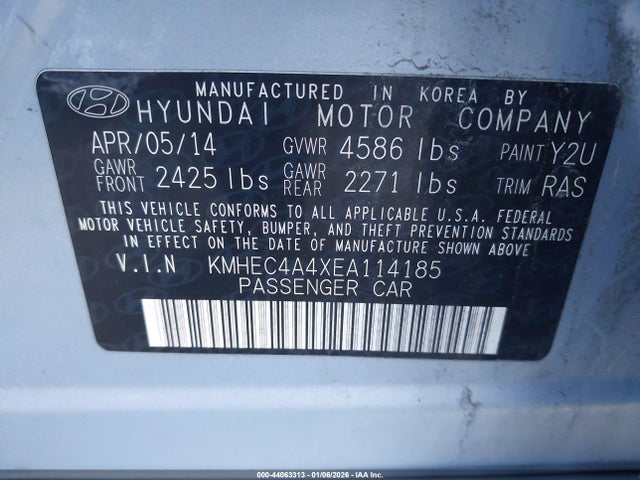 Hyundai SONATA HYBRID 2014 KMHEC4A4XEA114185 Image 9