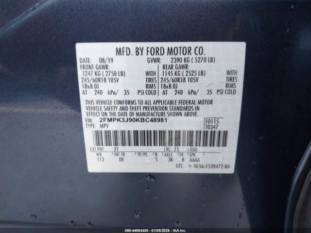 2019 FORD EDGE 2FMPK3J90KBC48981 Photo 8