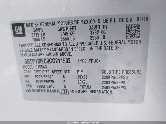 GMC Sierra 1500 Sle 2016 3GTP1MEC9GG211502 Image 9