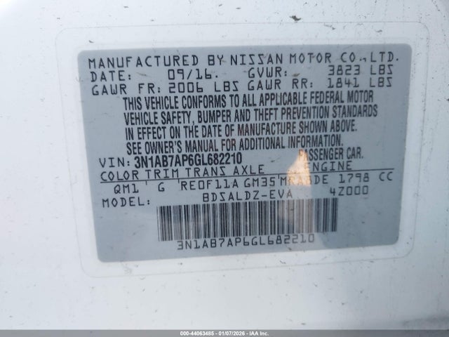 Nissan SENTRA SV 2016 3N1AB7AP6GL682210 Image 9