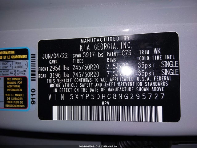 2022 KIA TELLURIDE 5XYP5DHC8NG295727 Photo 8