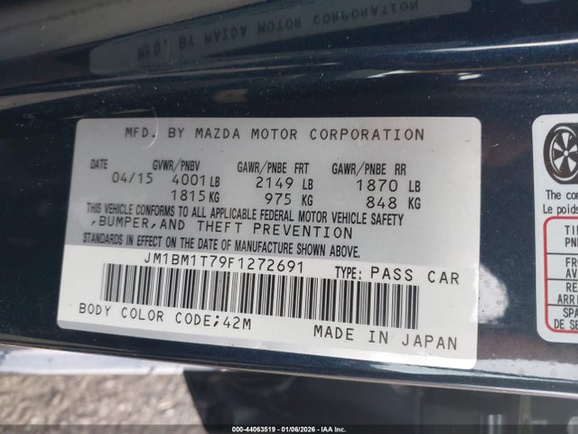 JM1BM1T79F1272691 Mazda Mazda3 I Sv