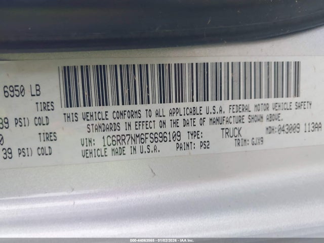 1C6RR7NM6FS696109 RAM 1500 Laramie